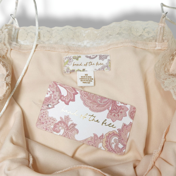 NWT B.O.G. Band of the Free Amalie Lace Trim Slip Midi Dress Sz. XS [2] Ivory - Picture 7 of 11